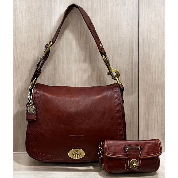 Coach Handbags - Y2K Coach 11134 Legacy Shoulder Flap Bag & 40708 Legacy Wristlet